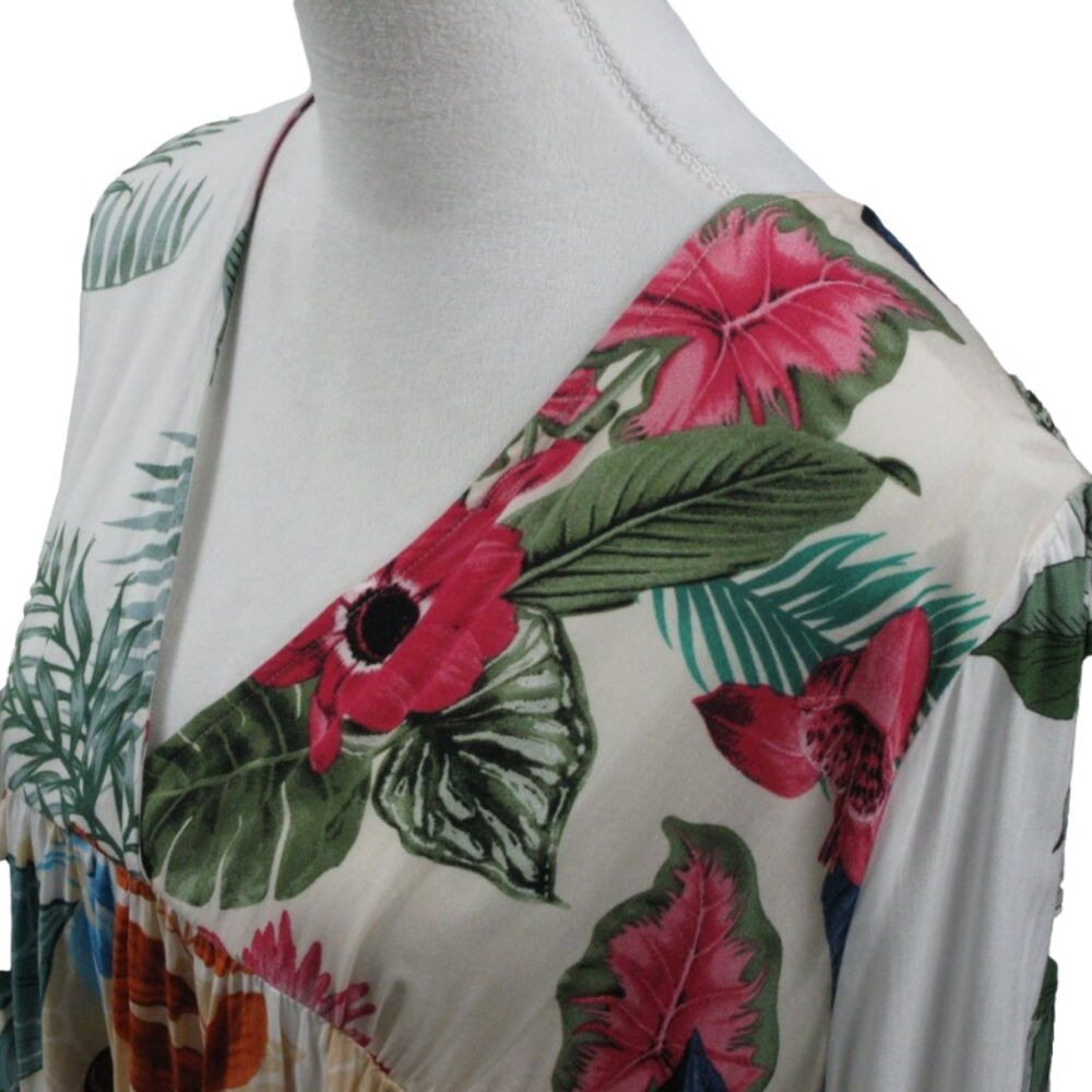 Sacred Threads Patchwork Floral Tunic Blouse Size L to XL - Picture 2 of 6